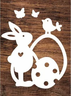Wielkanocny zajączek z motylkami- wycinanka z kartonu - Zabawki kreatywne - miniaturka - grafika 1