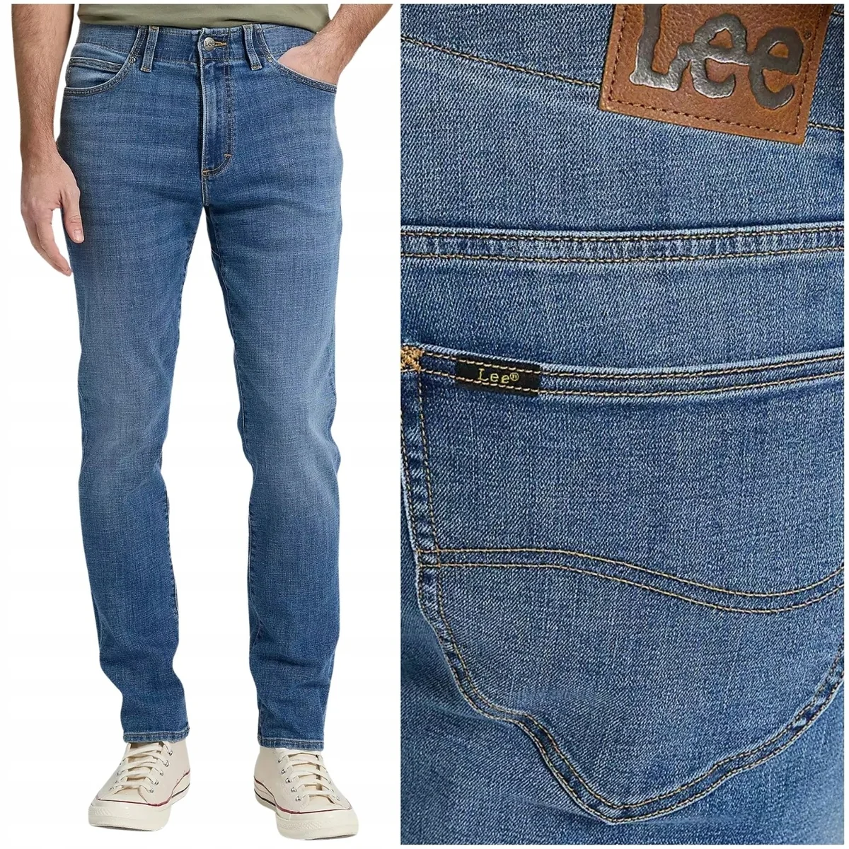 Lee Slim Fit Extreme Motion wygodne dopasowane spodnie jeansowe W36 L32