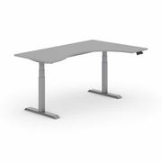 Biurka - Stół z regulacją wysokości PRIMO ADAPT, elektryczny, 1800x1200x625-1275 mm, ergonomiczny prawy, szary, szary stelaż - miniaturka - grafika 1