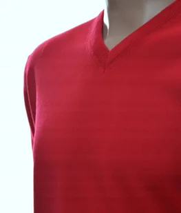 Sweter męski z wełny merynosów i kaszmiru w szpic kaszmirowy XL czerwony 233 - Swetry męskie - miniaturka - grafika 1