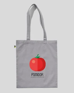 TORBA BAWEŁNIANA NA ZAKUPY POMIDOR Szary - Torby i wózki na zakupy - miniaturka - grafika 1