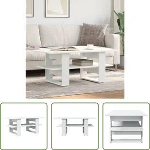 The Living Store stolik kawowy biały 102x55x42 cm materiał drewnopochodny - Ławy i stoliki kawowe The Living Store stolik kawowy biały 102x55x42 cm materiał drewnopochodny - Ławy i stoliki kawowe - miniaturka - grafika 1