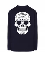 Koszulki męskie - Longsleeve męski nadruk biała CZASZKA SKULL r.5XL - miniaturka - grafika 1