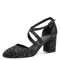 Czółenka - Tamaris Damskie czółenka z paskiem 1-24414-41, Szary leopard, 38 EU - miniaturka - grafika 1