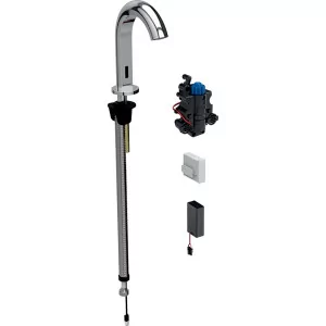 Geberit 116.188.21.1 Bateria umywalkowa Piave stoj$1054ca zasilanie bateryjne do podtynkowej skrzynki funkcyjnej z mieszaczem termostatycznym chrom - Przyciski spłukujące - miniaturka - grafika 1