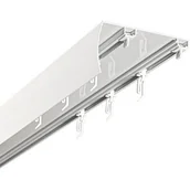Karnisze - Szyna DECASTYL Sufitowa podwójna z agrafkami Biały 300 cm - miniaturka - grafika 1