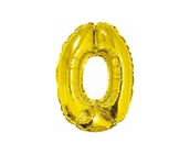 Balony i akcesoria - GoDan Balon foliowy cyfra 0, 14", złota FG-C35Z0 - miniaturka - grafika 1