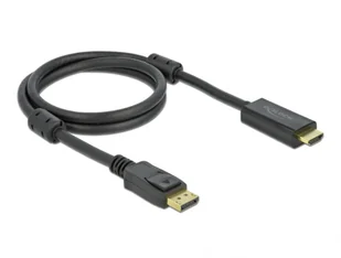 DeLOCK 85955 adapter kablowy 1 m HDMI Typu A (Standard) DisplayPort Czarny - Adaptery i przejściówki - miniaturka - grafika 1
