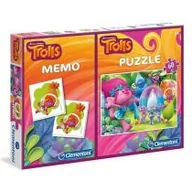 Książki edukacyjne - Clementoni Trolls Puzzle 60 el + Memo Trolle - miniaturka - grafika 1