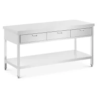 Meble gastronomiczne - Royal Catering Stół roboczy ze stali nierdzewnej -180 x 60 cm 436 kg 3 szuflady - miniaturka - grafika 1