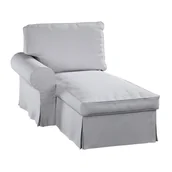 Pokrowce na meble - Pokrowiec na szezlong Ektorp lewy, DEKORIA, szary melanż, 84x166x73 cm - miniaturka - grafika 1