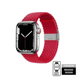 Crong Wave Band – Pleciony pasek do Apple Watch 38/40/41 mm (czerwony) - Akcesoria do smartwatchy - miniaturka - grafika 1