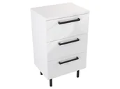 Szafki łazienkowe - Szafka Stojąca Z Blatem ATH 50 cm - Biały Wysoki Połysk - Uchwyty Czarne Matowe - miniaturka - grafika 1