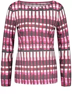 Koszulki i topy damskie - Gerry Weber T-shirt damski, liliowy/różowy/ecru/biały nadruk, 48 - miniaturka - grafika 1