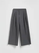 Spodnie damskie - Reserved - Spodnie z szerokimi nogawkami - jasnoszary - miniaturka - grafika 1