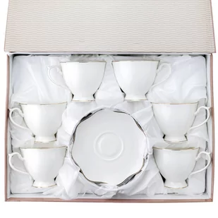 Florina Filiżanki ze spodkiem Liric New Bone China 6 osób 12 sztuk - Filiżanki - miniaturka - grafika 1