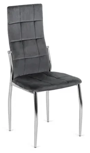 Szare welurowe pikowane krzesło T5-L99 - Krzesła - miniaturka - grafika 1