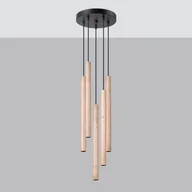 Lampy sufitowe - Pastelo lampa wisząca 5xG9 czarna/drewno SL.1270 - miniaturka - grafika 1