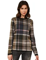 Koszulki i topy damskie - Cecil Damska koszulka z długim rękawem w kratkę, Deep Pine Green, XS - miniaturka - grafika 1