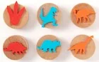 Zabawki kreatywne - Stemple drewniane dinozaury 6szt - miniaturka - grafika 1