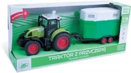 Samochody i pojazdy dla dzieci - Brimarex Traktor z przyczepą do przewożenia koni - miniaturka - grafika 1