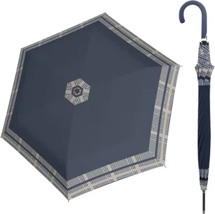 Parasol długi Doppler Fiber Flex Long AC Timeless Hahnentritt Blue - Parasole - miniaturka - grafika 1