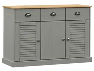 Komody - Szara sosnowa komoda z 3 szufladami i drzwiczkami B0-D27 - miniaturka - grafika 1