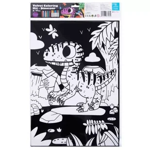 Tookyland: zestaw do kolorowania zamszowy - dinozaury, 30x25 cm - Zabawki kreatywne - miniaturka - grafika 1