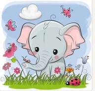 Malowanie po numerach - Norimpex Malowanie po numerach 20x20cm Słonik 1008250 - miniaturka - grafika 1