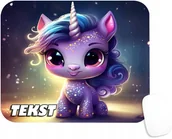 Podkładki pod mysz - PODKŁADKA POD MYSZKĘ Z NADRUKIEM UNICORN JEDNOROŻEC PONY-TEKST -20X24 - miniaturka - grafika 1