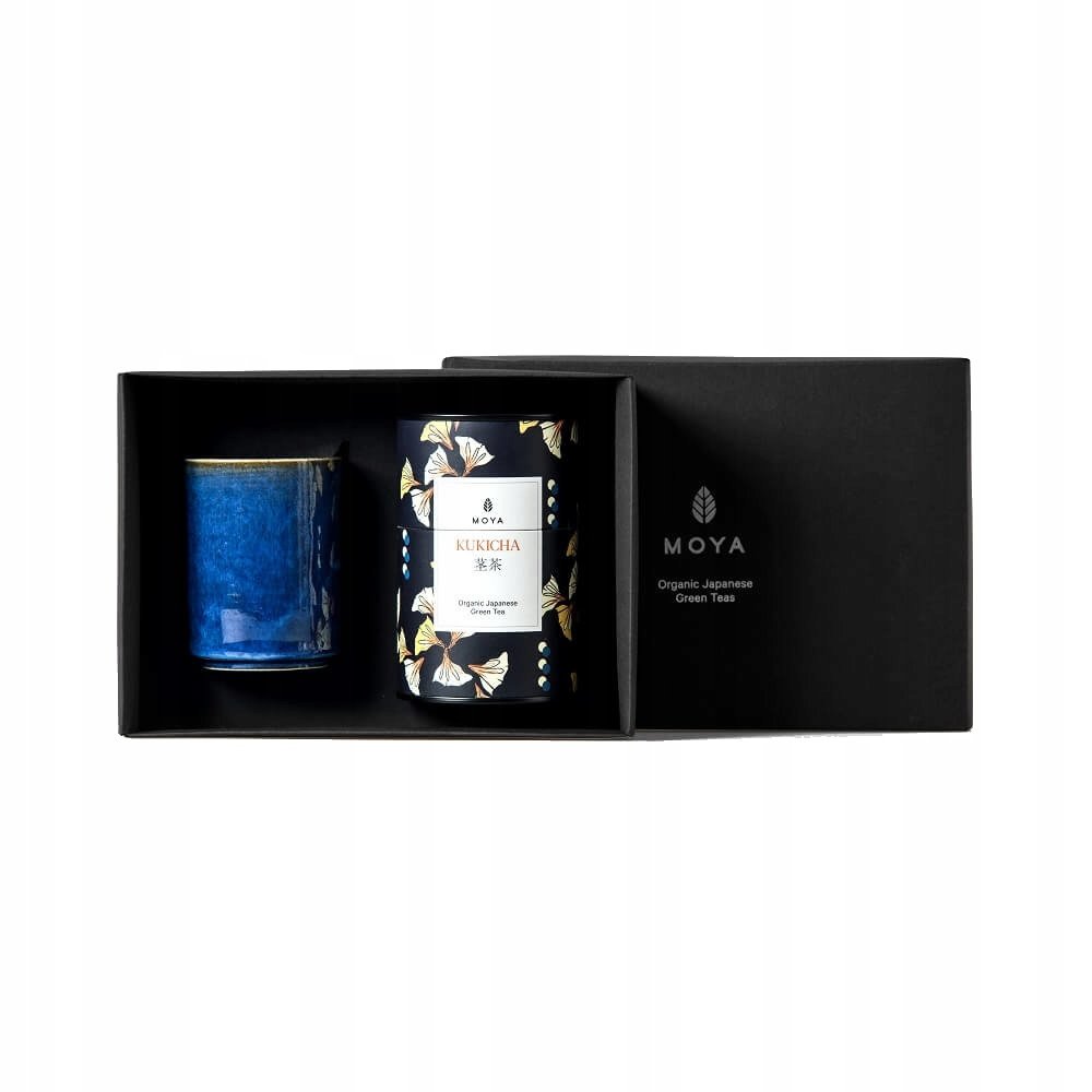 Zestaw prezentowy organiczna zielona herbata Moya Kukicha i kubek Kaze