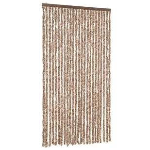 vidaXL Zasłona przeciwsłoneczna szenilowa beżowo-ciemnobrązowa 100x200 cm - Zasłony - miniaturka - grafika 1