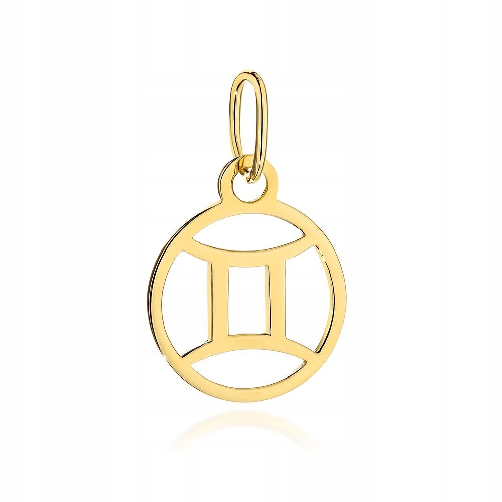 Zawieszka złota znak zodiaku BLIŹNIĘTA pr. 333 modny design na prezent