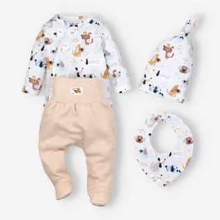 Pajacyki dla niemowląt - Komplet niemowlęcy z bawełny organicznej NINI-68 - grafika 1