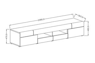 Szafka RTV dwudrzwiowa z trzema szufladami i wnęką Toledo 40 - biały połysk - Szafki RTV - miniaturka - grafika 2