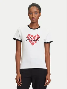KARL LAGERFELD T-Shirt A3W17015 Écru Regular Fit - Koszulki i topy damskie - miniaturka - grafika 1