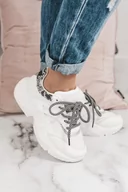 Buty sportowe damskie - Buty sportowe białe sporty snake - SHOPAHOLIC`S DREAM - miniaturka - grafika 1