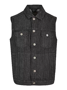 Urban Classics Męska kamizelka Denim Vest, bez rękawów kamizelka dżinsowa dla mężczyzn, dostępna w wielu kolorach, rozmiary S - 5XL, Black washed, XXL - Garnitury - miniaturka - grafika 1