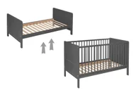 Łóżeczka i kojce - Łóżeczko Nelly 120x60 BUKOWE Szary tapczan barierka sofa - miniaturka - grafika 1