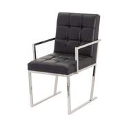 Krzesła - Dekoria Krzesło Conti black leather 49x60x89cm 006-588 - miniaturka - grafika 1