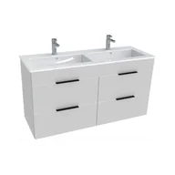 Szafki łazienkowe - Jika Cube - Szafka z podwójną umywalką, 116x42x62 cm, biała H4536621763001 - miniaturka - grafika 1