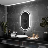 Lustra - Owalne lustro łazienkowe z podświetleniem LED - Palermo - 60x90cm - miniaturka - grafika 1
