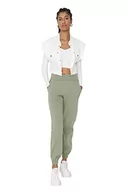 Spodnie damskie - Trendyol Damskie spodnie dresowe o normalnej talii Skinny Fit Jogger, Miętowy, M - miniaturka - grafika 1