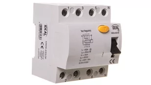 Wyłącznik różnicowoprądowy 4P 63A 0,03A typ AC KRD6-4/63/30 23185 - Bezpieczniki elektryczne - miniaturka - grafika 1