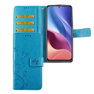 Etui i futerały do telefonów - Etui na telefon komórkowy Xiaomi Mi 11i / Poco F3 z klapką ochronną i kieszenią na kartę, kolor: kwiatowy niebieski - miniaturka - grafika 1