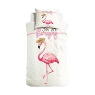 Pościel - 140x220 YOU ARE FLAMAZING róż  bawełniana pościel kpl - miniaturka - grafika 1