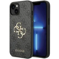 Etui i futerały do telefonów - Etui GUESS 4G Big Metal Logo do Apple iPhone 15 Szary - miniaturka - grafika 1
