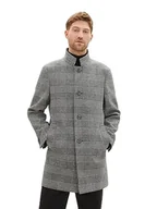Płaszcze męskie - TOM TAILOR Męski płaszcz wełniany 1037407, 32806-ecru Black Houndstooth, 3XL, 32806 - Ecru Black Houndstooth, 3XL - miniaturka - grafika 1