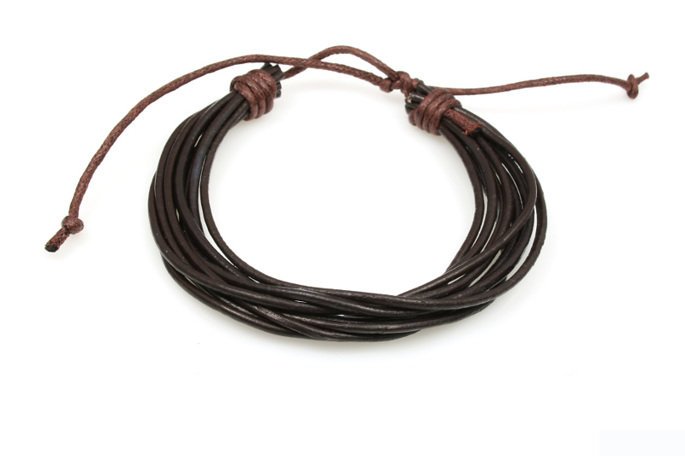 Skórzana Bransoletka Wiązane Rzemienie