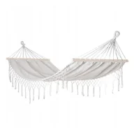 Hamaki - Black Forest Hamak z frędzlami Miami 200 x 100 cm, beżowy - miniaturka - grafika 1